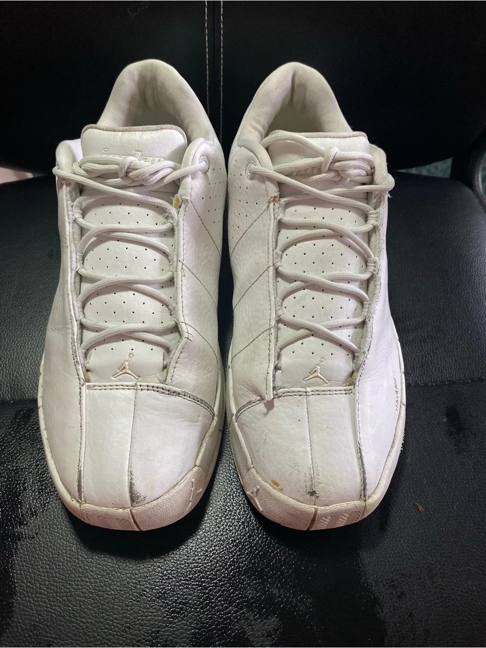 Jordan Team Elite 2 Low Men’s Leather Sneakers in White Size 8.5